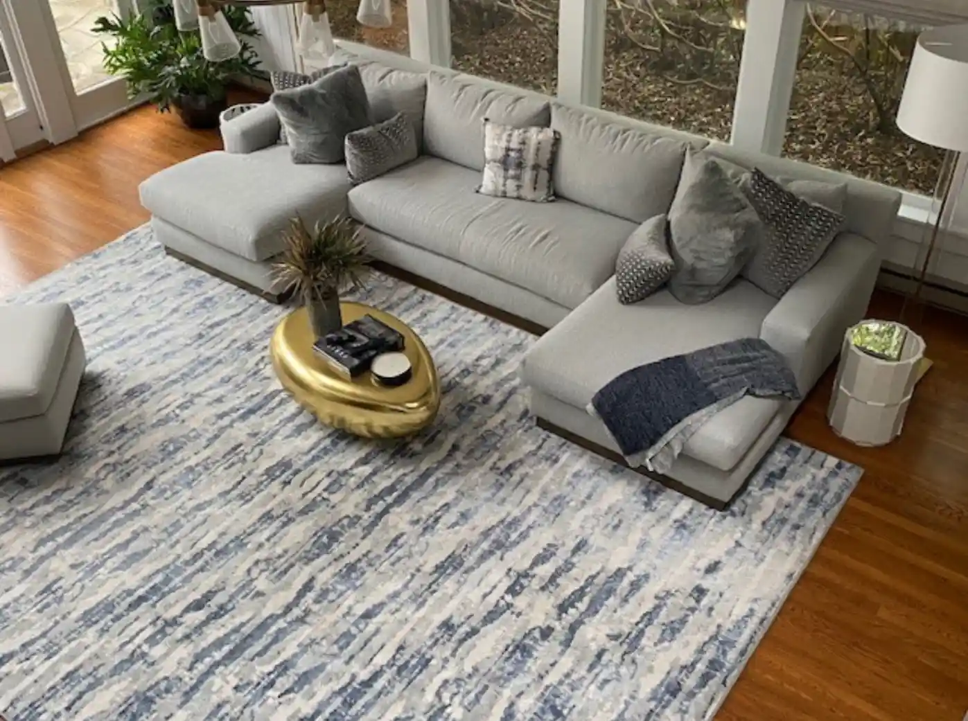square Area Rug in living room